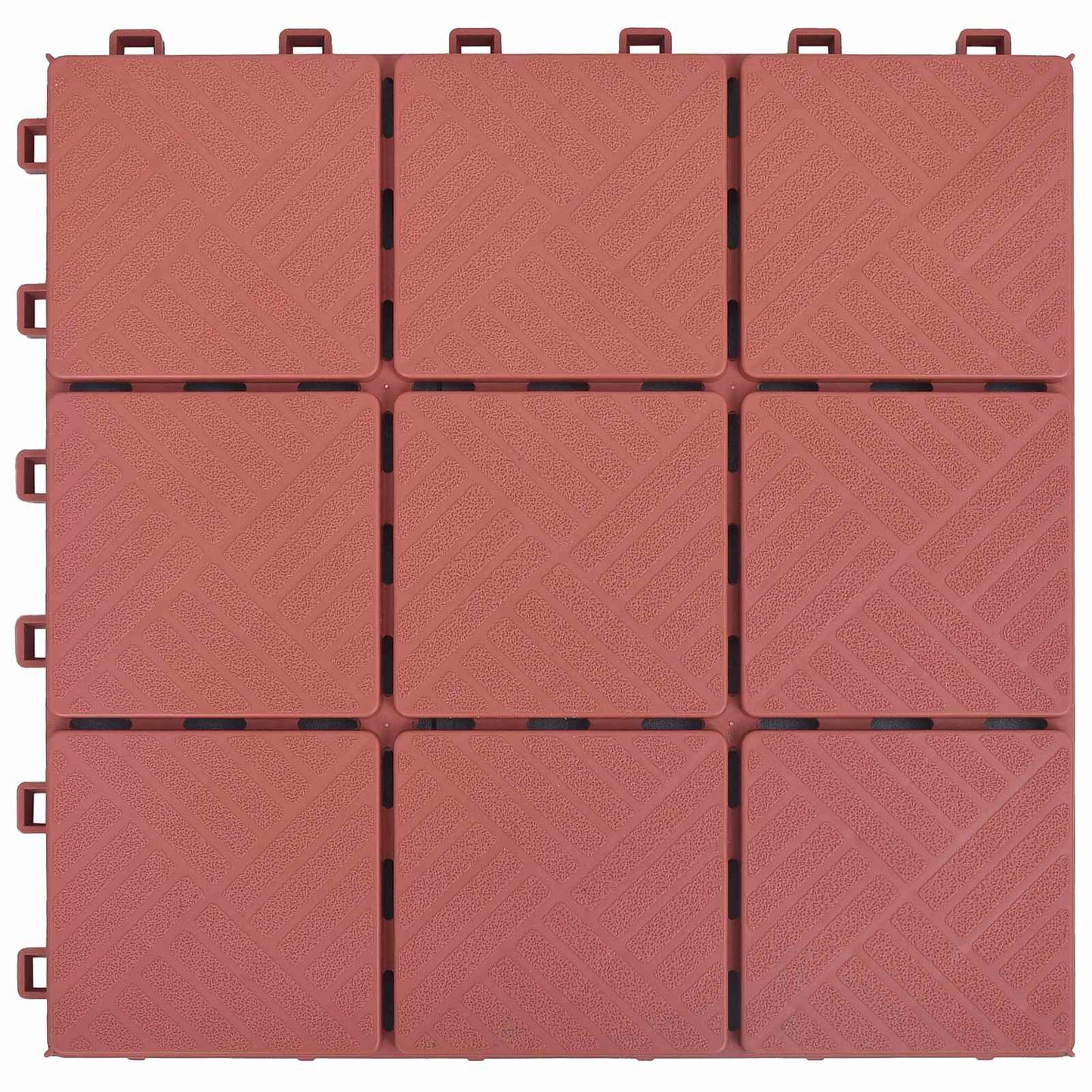 vidaXL Πλάκα Κατασκευής 10 pcs Κόκκινο 30,5 x 30,5 x 2,2 εκ