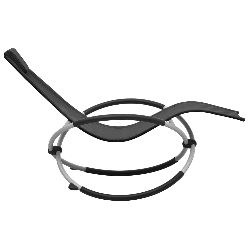 vidaXL Ξαπλώστρα Παιδική Μαύρη Ατσάλινη