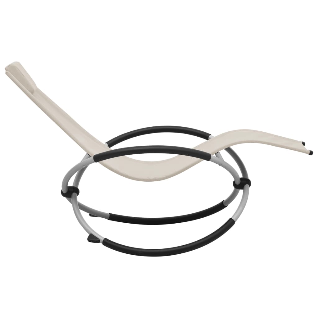 vidaXL Ξαπλώστρα Παιδική Κρεμ Ατσάλινη