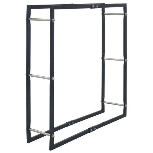 vidaXL Ράφι Καυσόξυλων Μαύρο 100 x 25 x 100 εκ. Ατσάλινο