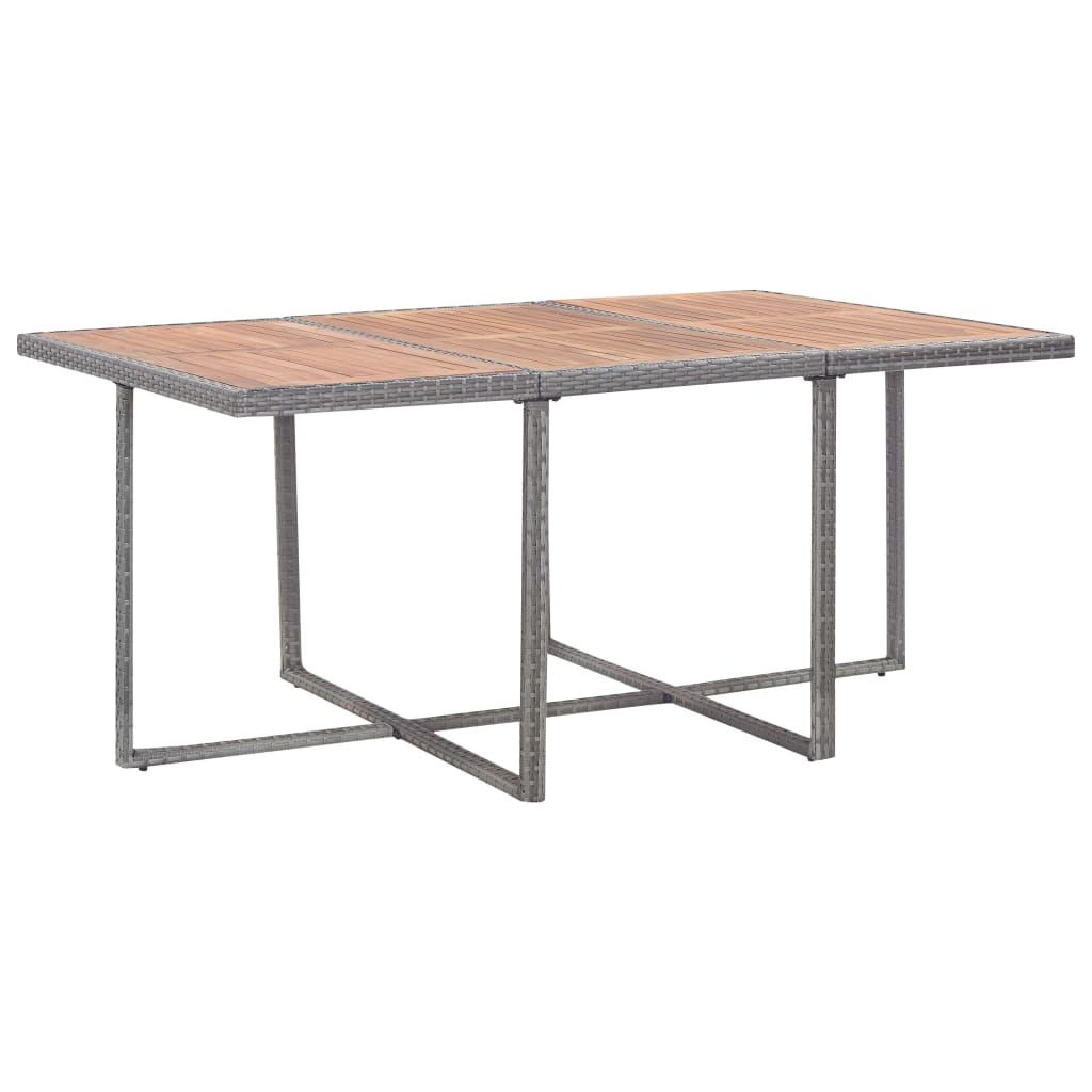 vidaXL Σετ Τραπεζαρίας Εξ. Χώρου 11 τεμ. Ανθρακί Συνθ. Ρατάν/Ακακία