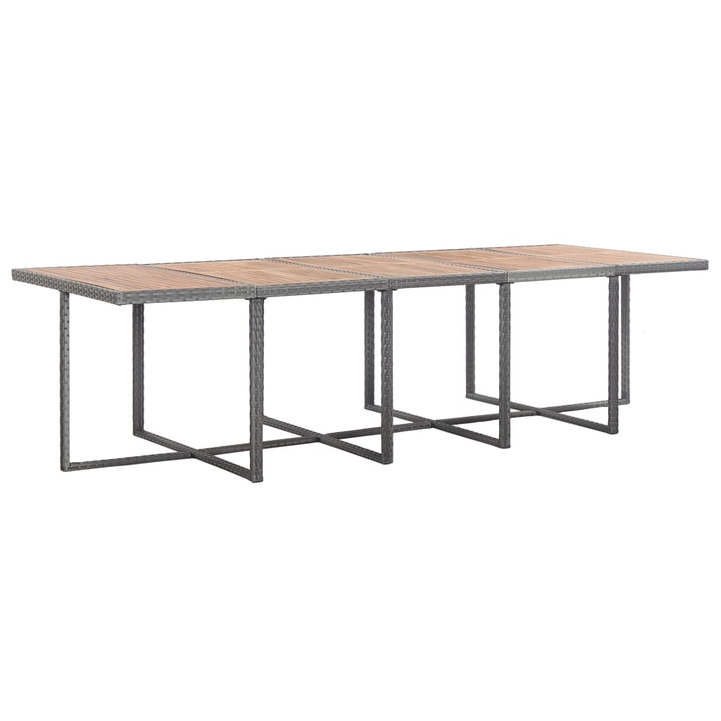 vidaXL Σετ Τραπεζαρίας Εξ. Χώρου 15 τεμ Ανθρακί Συνθ Ρατάν + Μαξιλάρια