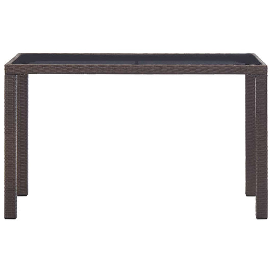vidaXL Τραπέζι Κήπου Καφέ 123 x 60 x 74 εκ. από Συνθετικό Ρατάν