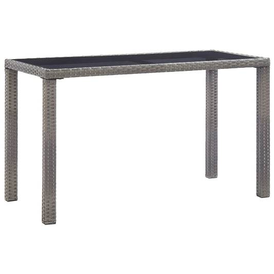 vidaXL Τραπέζι Κήπου Ανθρακί 123 x 60 x 74 εκ. από Συνθετικό Ρατάν