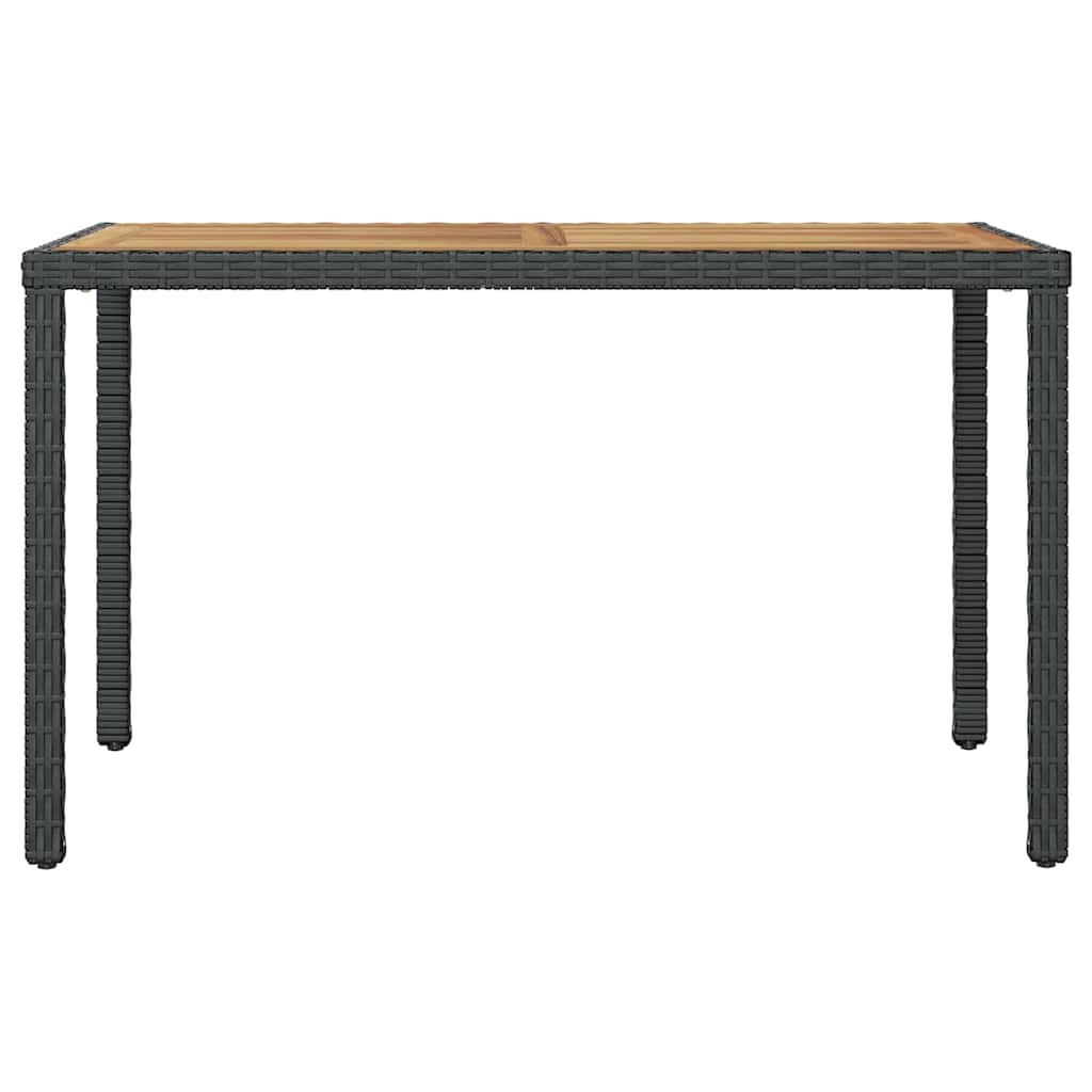 vidaXL Τραπέζι Κήπου Μαύρο/Καφέ 123x60x74 εκ. από Μασίφ Ξύλο Ακακίας