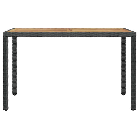 vidaXL Τραπέζι Κήπου Μαύρο/Καφέ 123x60x74 εκ. από Μασίφ Ξύλο Ακακίας