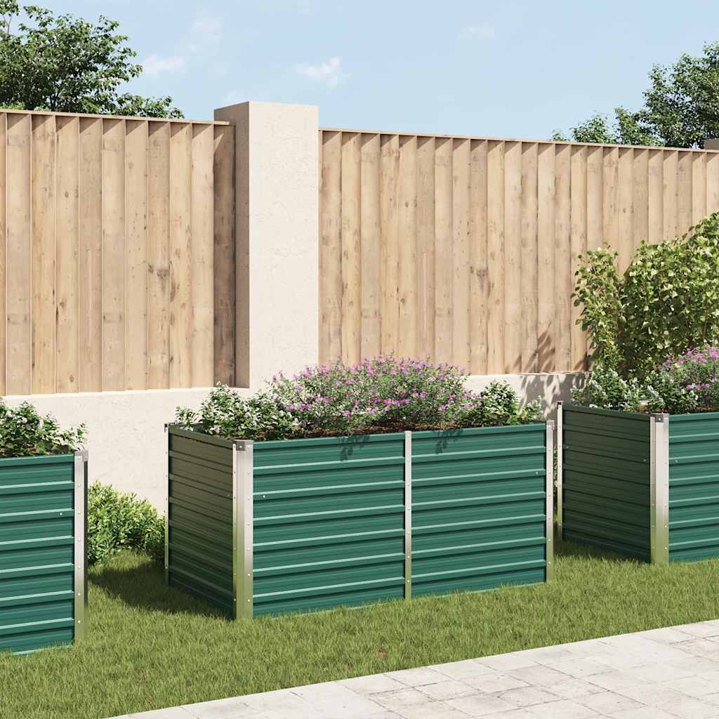 vidaXL Ζαρντινιέρα Ψηλή Πράσινη 160x80x77 εκ. Γαλβανισμένος Χάλυβας