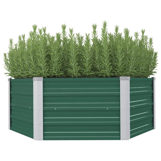vidaXL Ζαρντινιέρα Ψηλή Πράσινη 129x129x45 εκ. Γαλβανισμένος Χάλυβας