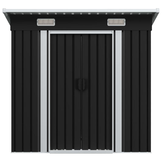 vidaXL Αποθήκη Κήπου Ανθρακί Ατσάλινη