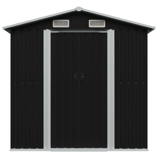 vidaXL Αποθήκη Κήπου Ανθρακί 204 x 132 x 186 εκ. Ατσάλινη