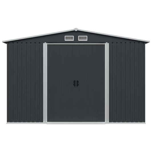 vidaXL Αποθήκη Κήπου Ανθρακί 257 x 205 x 178 εκ. Ατσάλινη