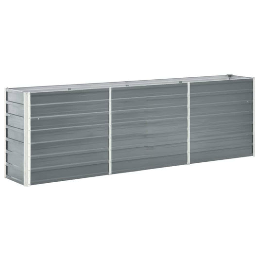vidaXL Ζαρντινιέρα Υπερυψωμένη Γκρι 240x40x77 εκ. Γαλβανισμ. Χάλυβας
