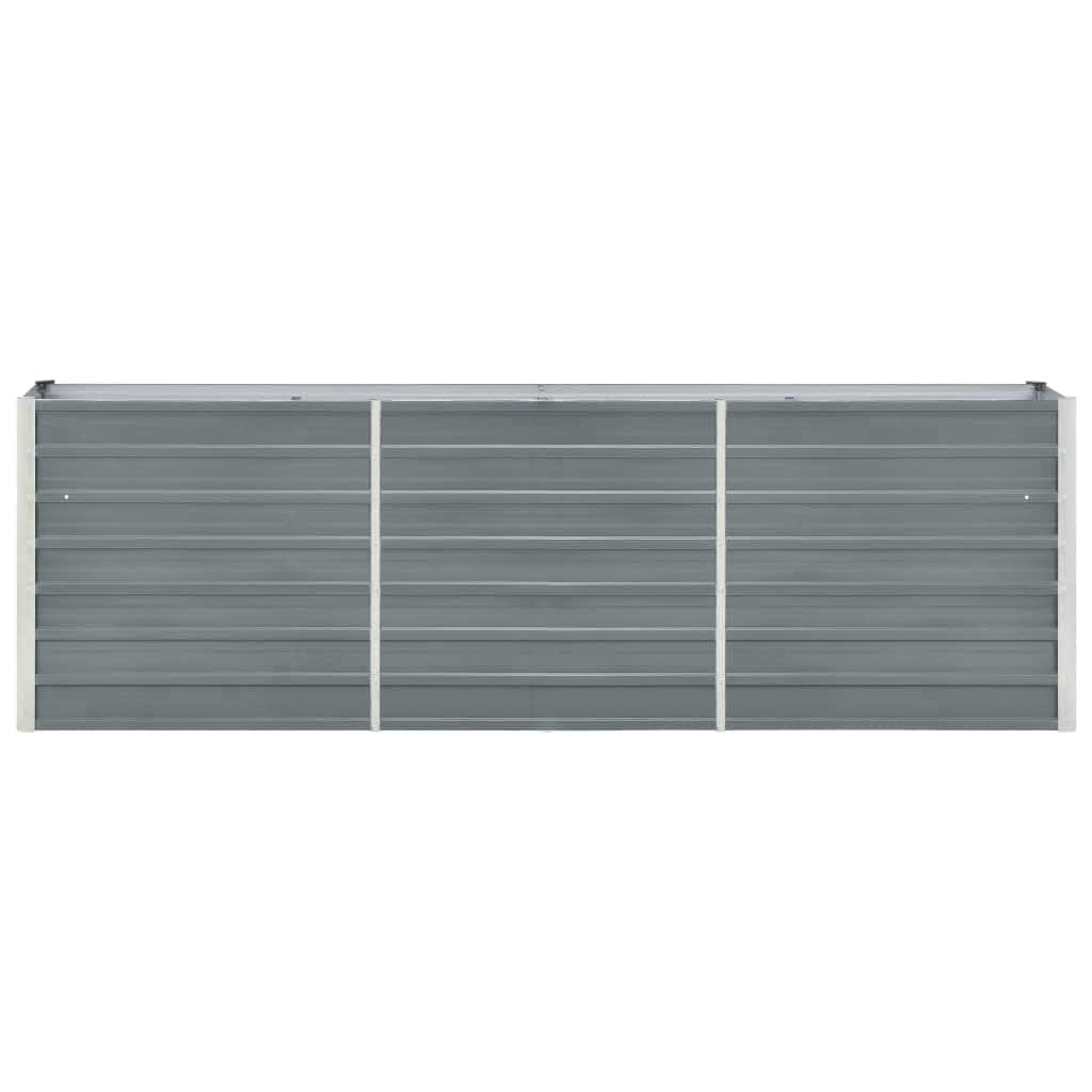 vidaXL Ζαρντινιέρα Υπερυψωμένη Γκρι 240x40x77 εκ. Γαλβανισμ. Χάλυβας