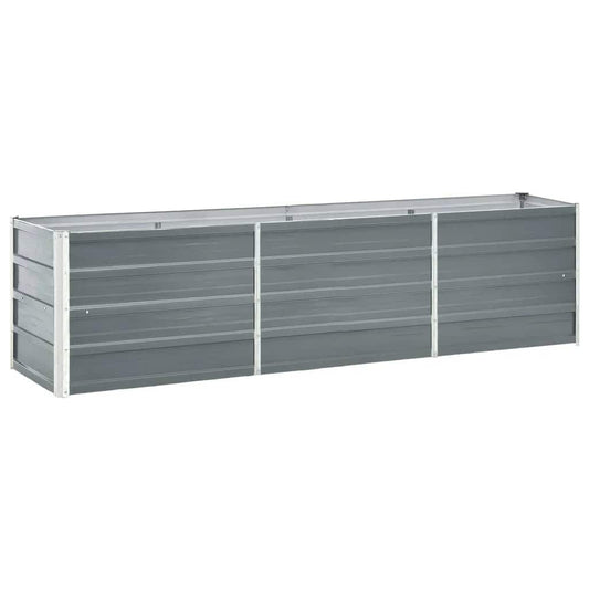 vidaXL Ζαρντινιέρα Υπερυψωμένη Γκρι 240x40x45 εκ. Γαλβανισμ. Χάλυβας