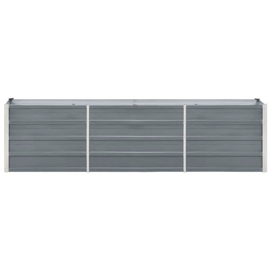 vidaXL Ζαρντινιέρα Υπερυψωμένη Γκρι 240x40x45 εκ. Γαλβανισμ. Χάλυβας