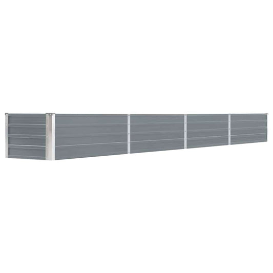 vidaXL Ζαρντινιέρα Υπερυψωμένη Γκρι 320x40x45 εκ. Γαλβανισμ. Χάλυβας