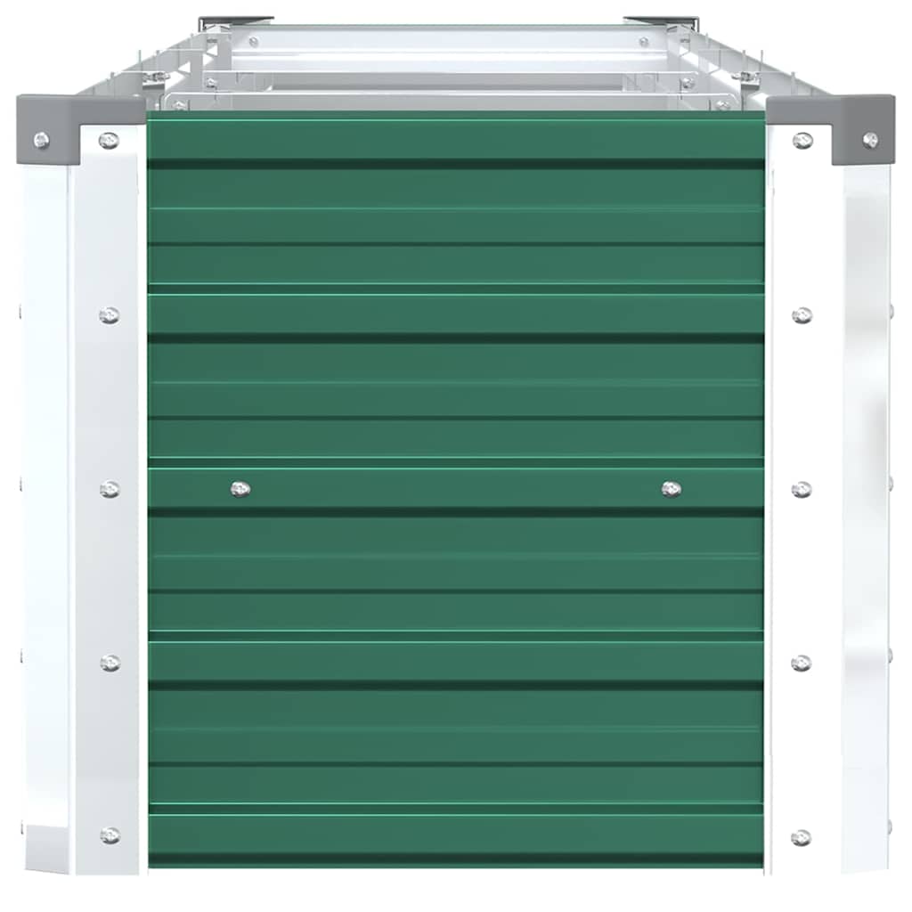 vidaXL Ζαρντινιέρα Υπερυψωμένη Πράσινη 320x40x45 εκ. Γαλβαν. Χάλυβας