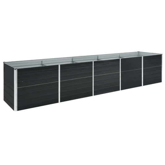 vidaXL Ζαρντινιέρα Υπερυψωμένη Ανθρακί 400x80x45 εκ. Γαλβαν. Χάλυβας