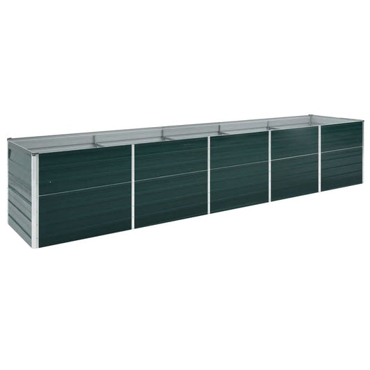 vidaXL Ζαρντινιέρα Υπερυψωμένη Πράσινη 400x80x77 εκ. Γαλβαν. Χάλυβας