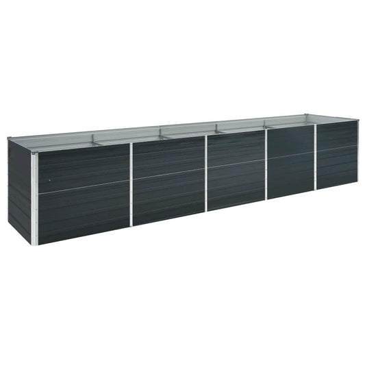 vidaXL Ζαρντινιέρα Υπερυψωμένη Ανθρακί 400x80x77 εκ. Γαλβαν. Χάλυβας