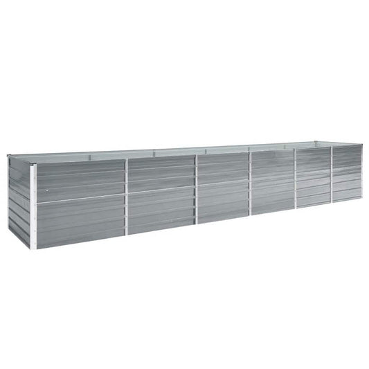 vidaXL Ζαρντινιέρα Υπερυψωμένη Γκρι 480x80x77 εκ. Γαλβαν. Χάλυβας