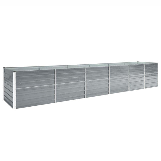 vidaXL Ζαρντινιέρα Υπερυψωμένη Γκρι 480x80x77 εκ. Γαλβαν. Χάλυβας
