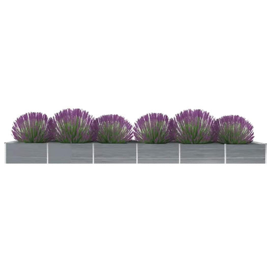 vidaXL Ζαρντινιέρα Υπερυψωμένη Γκρι 600x80x45 εκ. Γαλβαν. Χάλυβας