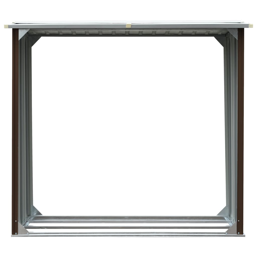 vidaXL Υπόστεγο Αποθήκευσης Ξύλων Καφέ 172x91x154 εκ. Γαλβ. Ατσάλι