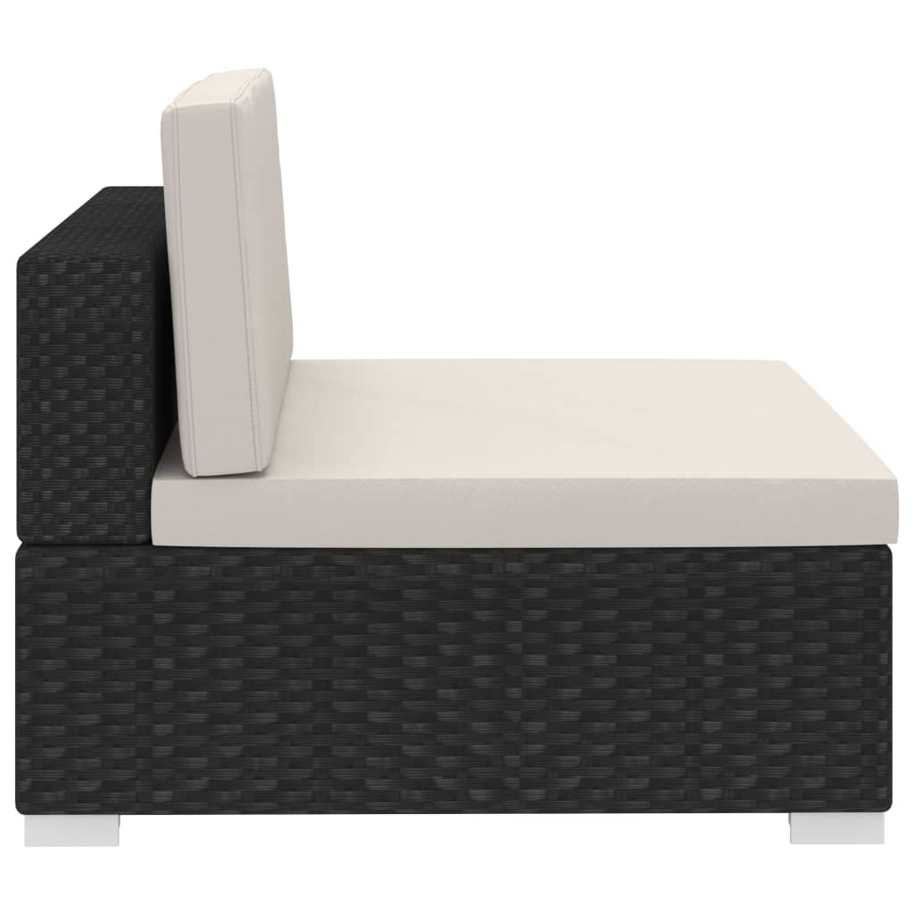 vidaXL Σετ Καναπέ Κήπου 4 Τεμαχίων Μαύρο Συνθετικό Ρατάν με Μαξιλάρια