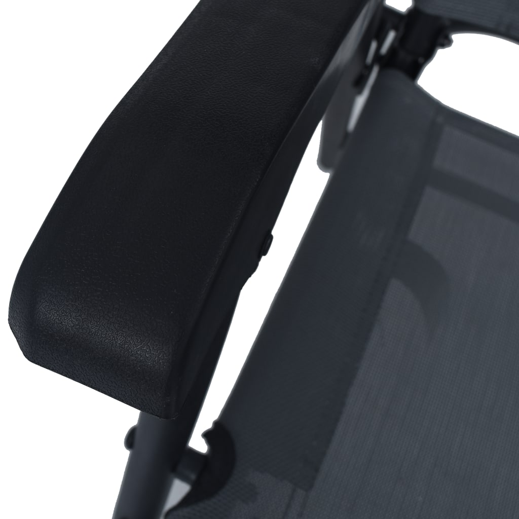 vidaXL Καρέκλες Κήπου Πτυσσόμενες 2 τεμ. Γκρι από Textilene