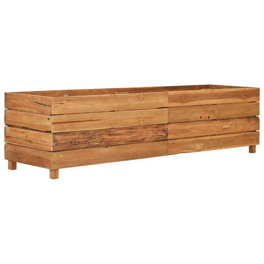 vidaXL Ζαρντινιέρα Υπερυψωμένη 150x40x38 εκ. Ανακυκλ. Ξύλο Teak/Ατσάλι