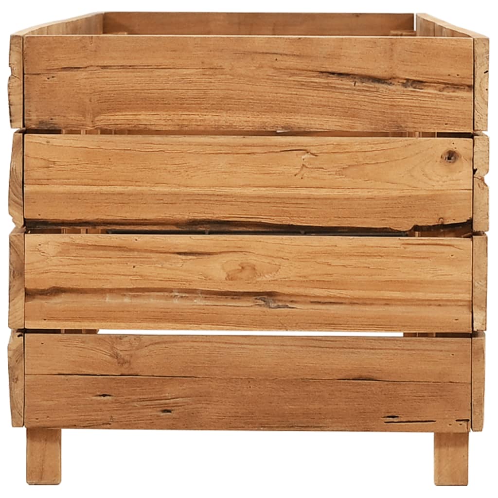 vidaXL Ζαρντινιέρα Υπερυψωμένη 150x40x38 εκ. Ανακυκλ. Ξύλο Teak/Ατσάλι