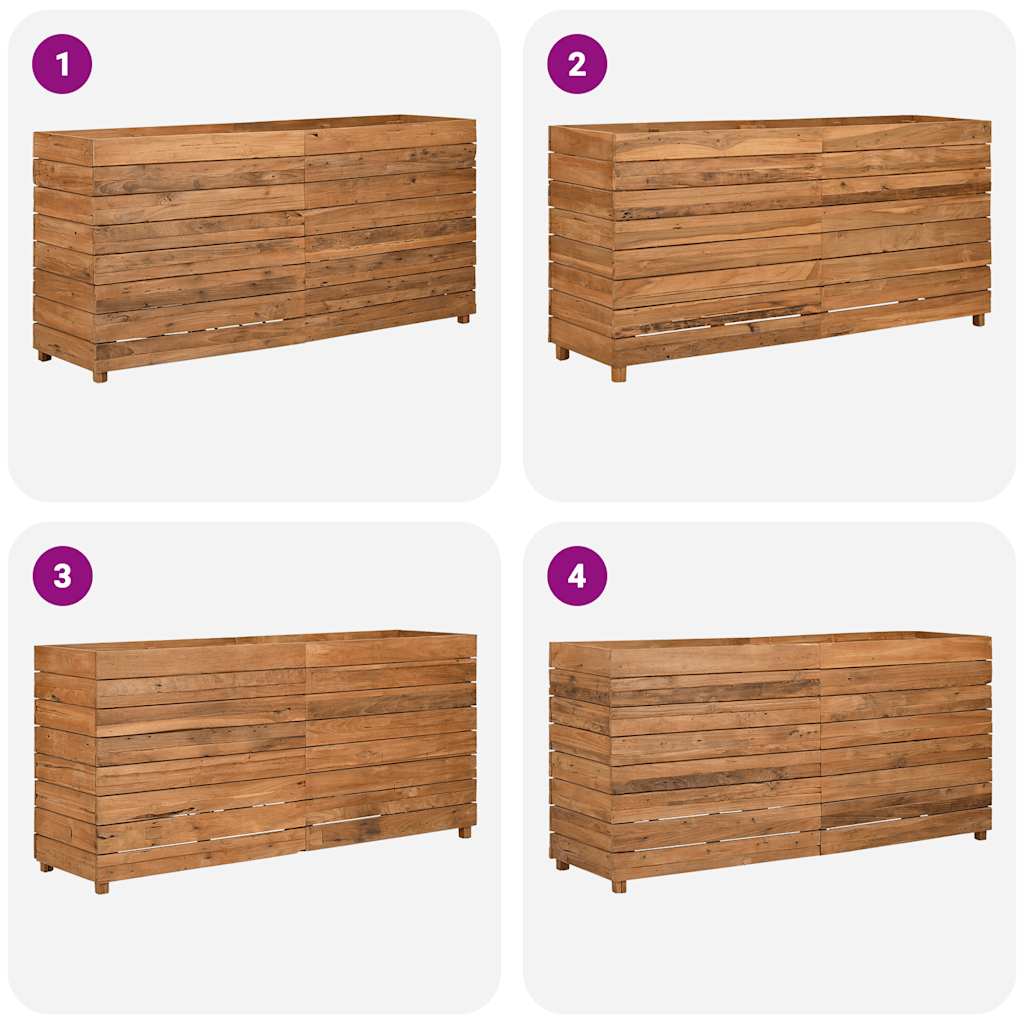vidaXL Ζαρντινιέρα Υπερυψωμένη 150x40x72 εκ. Ανακυκλ. Ξύλο Teak/Ατσάλι