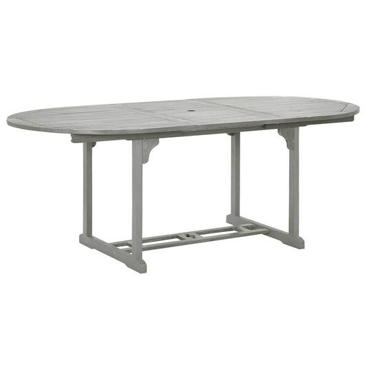 vidaXL Τραπέζι Κήπου Γκρι 200 x 100 x 75 εκ. από Μασίφ Ξύλο Ακακίας