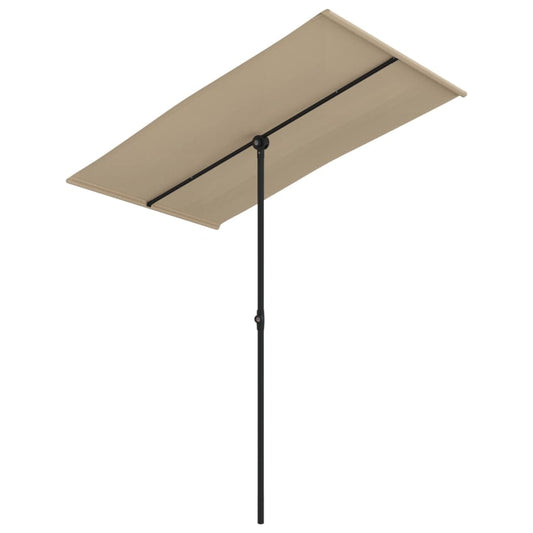 vidaXL Ομπρέλα Κήπου Taupe 180 x 110 εκ. με Ιστό Αλουμινίου