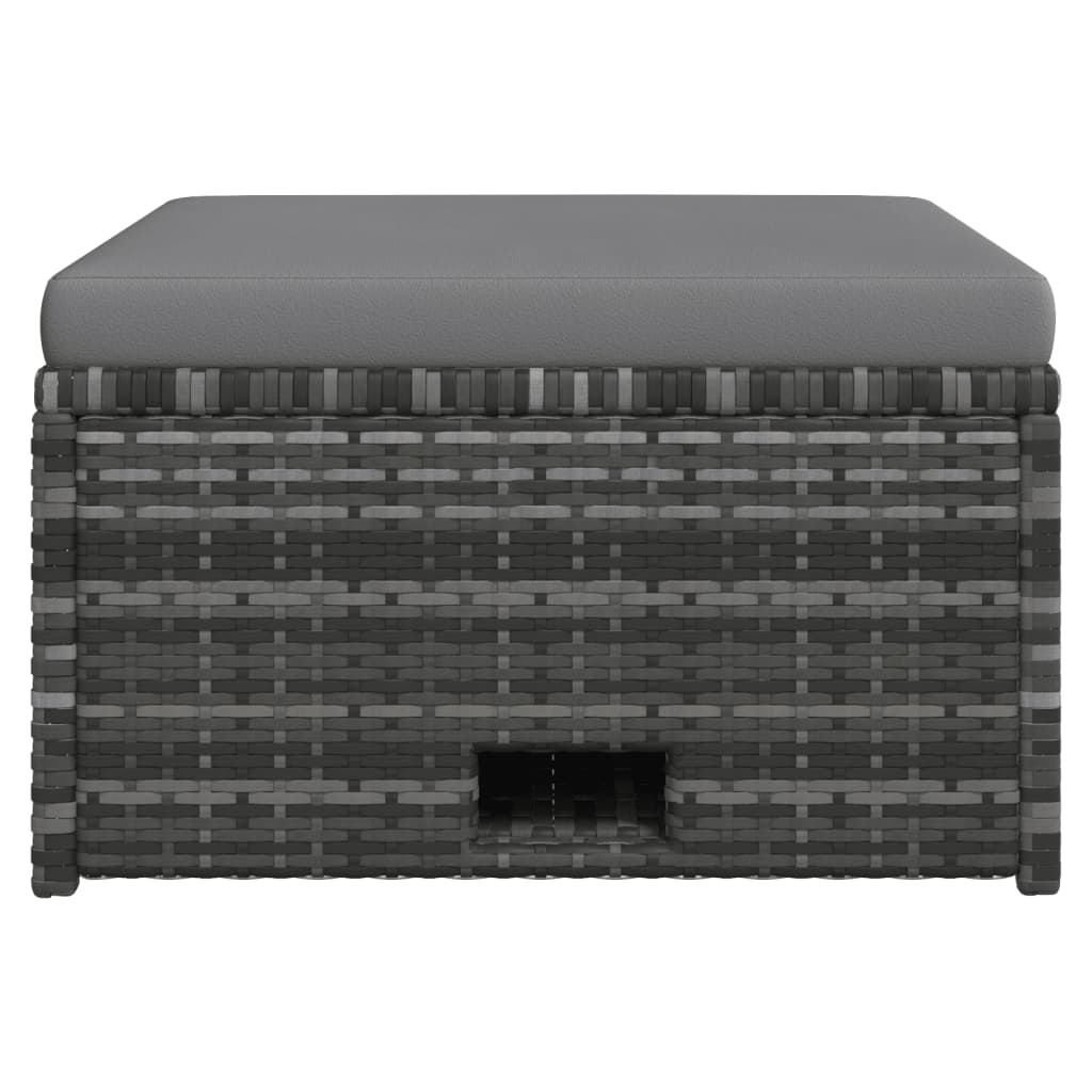 vidaXL Σαλόνι Κήπου 4 Τεμαχίων Γκρι από Συνθετικό Ρατάν με Μαξιλάρια