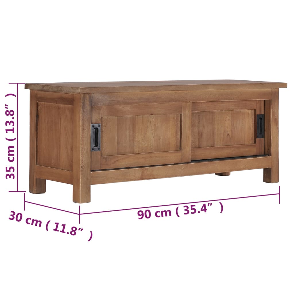 vidaXL Έπιπλο Τηλεόρασης 90 x 30 x 35 εκ. από Μασίφ Ξύλο Teak