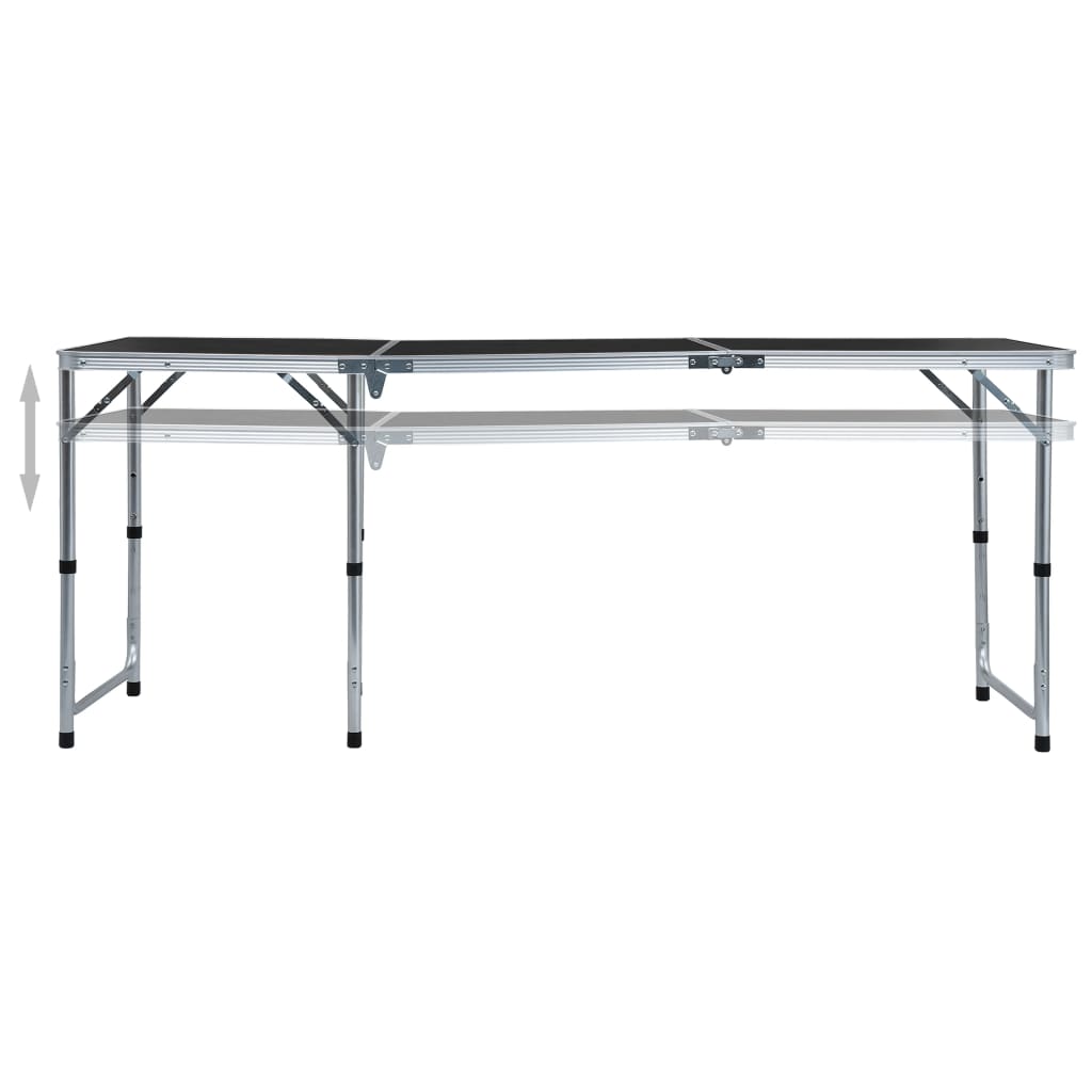 vidaXL Τραπέζι Κάμπινγκ Πτυσσόμενο Γκρι 180 x 60 εκ. Αλουμινίου