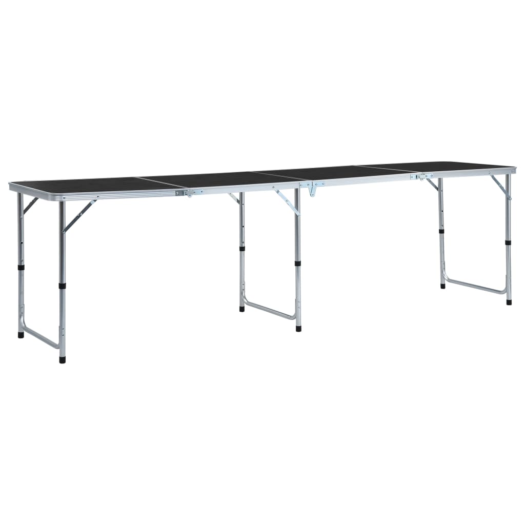 vidaXL Τραπέζι Κάμπινγκ Πτυσσόμενο Γκρι 240 x 60 εκ. Αλουμινίου