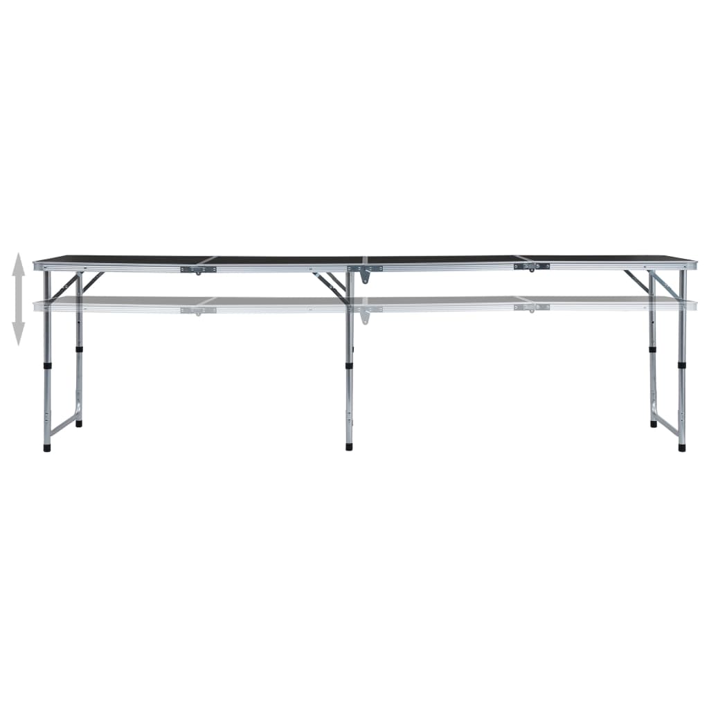 vidaXL Τραπέζι Κάμπινγκ Πτυσσόμενο Γκρι 240 x 60 εκ. Αλουμινίου