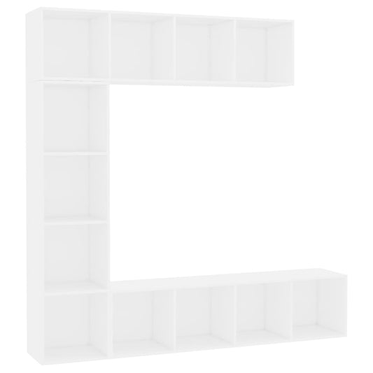 vidaXL Έπιπλο TV / Βιβλιοθήκη Σετ 3 τεμ. Λευκό 180 x 30 x 180 εκ.