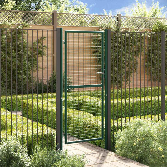 vidaXL Πόρτα Περίφραξης Πράσινη 100x200 εκ. από Ατσάλι