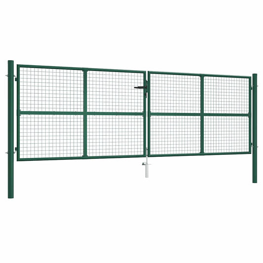 vidaXL Πόρτα Κήπου από Πλέγμα Πράσινη 400x125 εκ. από Ατσάλι