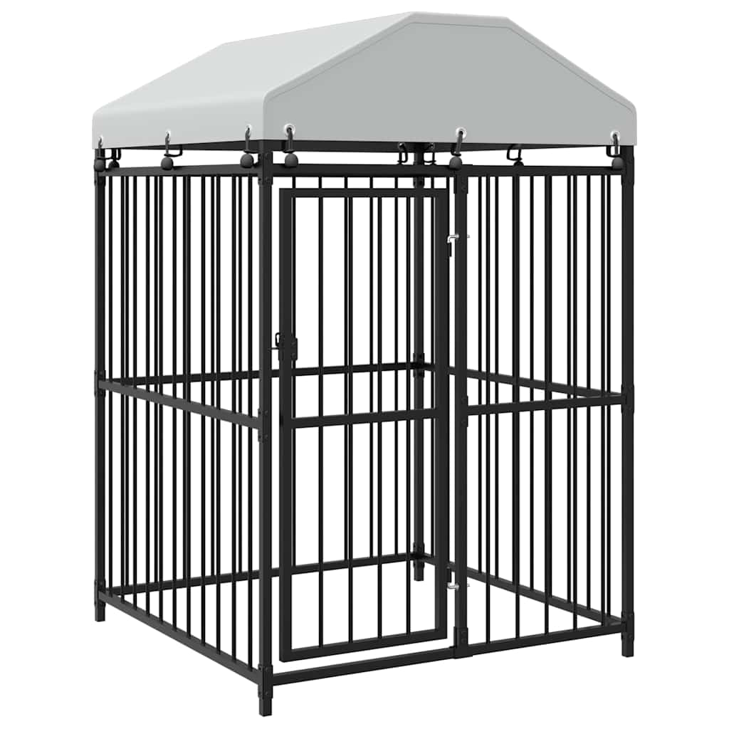 vidaXL Κλουβί Σκύλου Εξωτερικού Χώρου 120 x 120 x 150 εκ. με Στέγαστρο