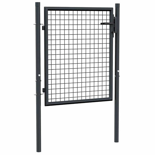vidaXL Πόρτα Κήπου με Πλέγμα Γκρι 100x75 εκ. από Γαλβανισμένο Ατσάλι