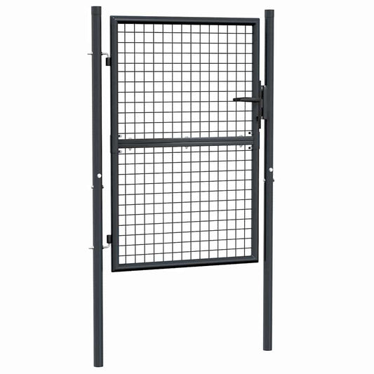 vidaXL Πόρτα Κήπου με Πλέγμα Γκρι 100x125 εκ. από Γαλβανισμένο Ατσάλι