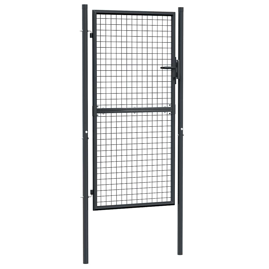 vidaXL Πόρτα Κήπου με Πλέγμα Γκρι 100x175 εκ. από Γαλβανισμένο Ατσάλι