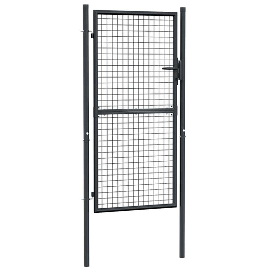 vidaXL Πόρτα Κήπου με Πλέγμα Γκρι 100x175 εκ. από Γαλβανισμένο Ατσάλι