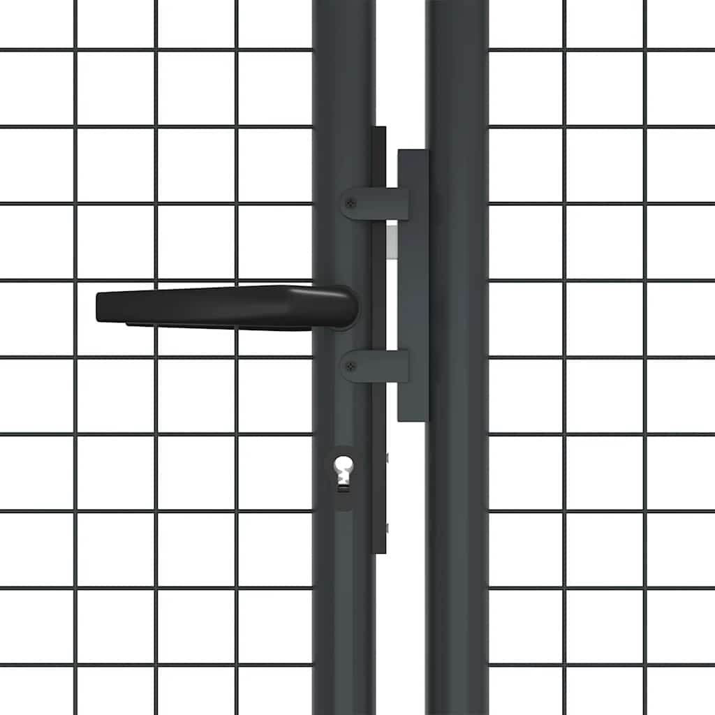 vidaXL Πόρτα Κήπου με Πλέγμα Γκρι 400x125 εκ. από Γαλβανισμένο Ατσάλι