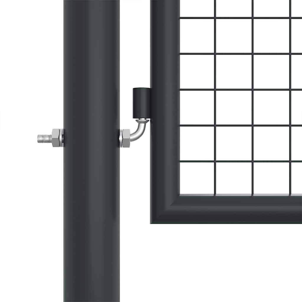 vidaXL Πόρτα Κήπου με Πλέγμα Γκρι 400x125 εκ. από Γαλβανισμένο Ατσάλι